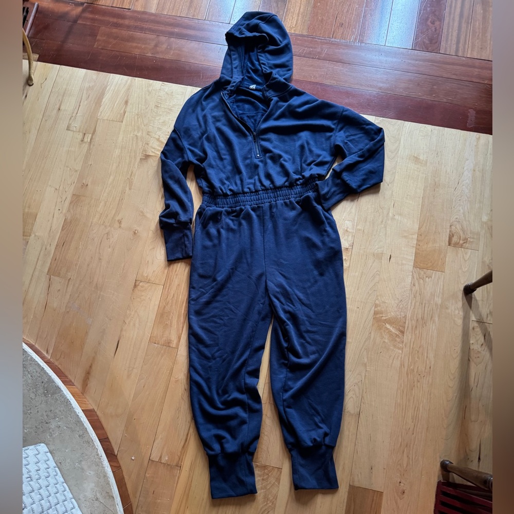 Anrabess blue hoodie jumpsuit